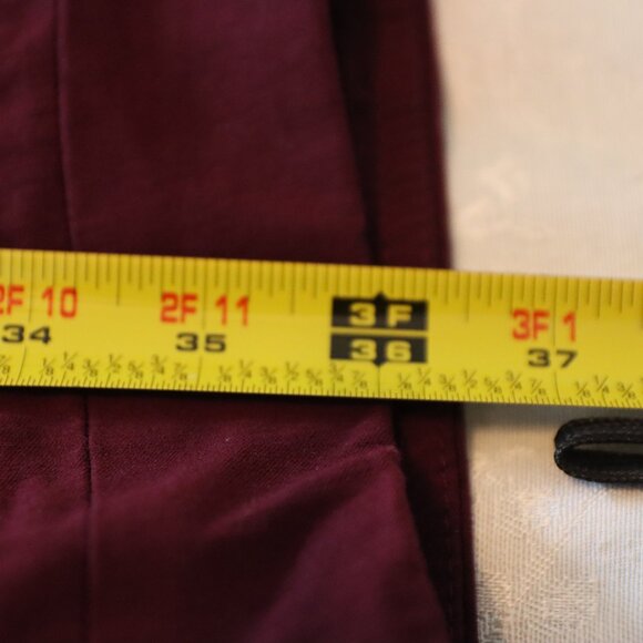 Zac & Rachel Pull On Ankle Stretch Pants Tapered Burgundy Nylon Womens Size 10 - Picture 10 of 14